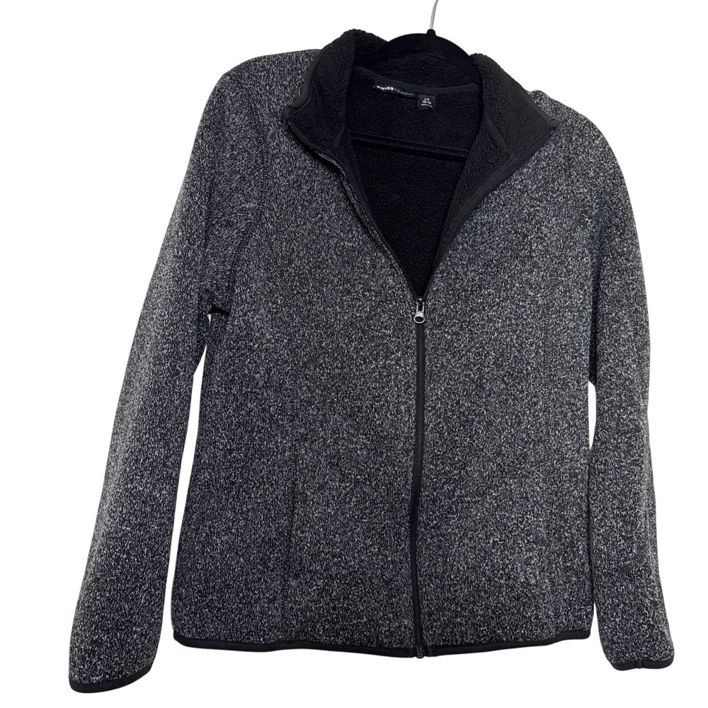 Swiss Tech Fleece Lined Jacket Black/White‎ Gray Large (12-14)